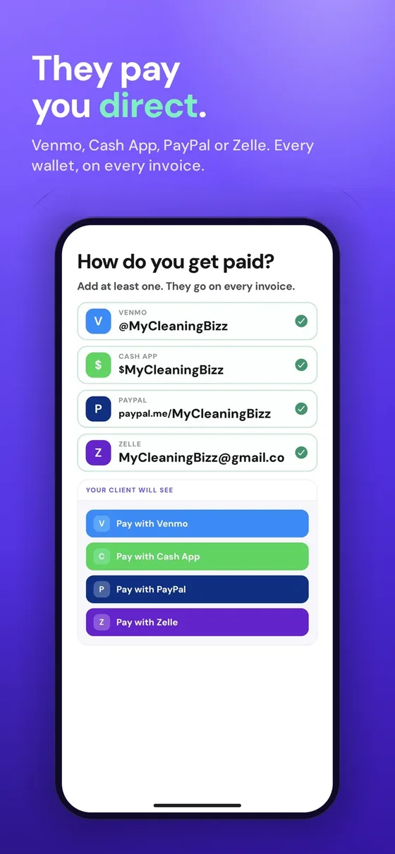 They pay you direct in Venmo, Cash App, PayPal or Zelle