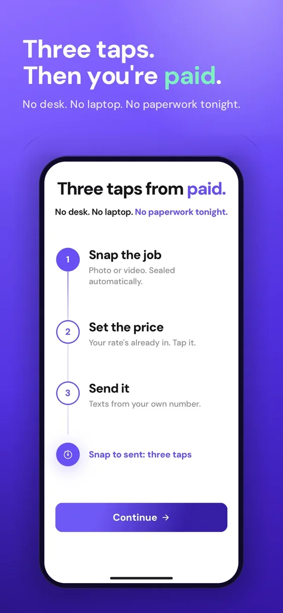 Three taps, then you are paid