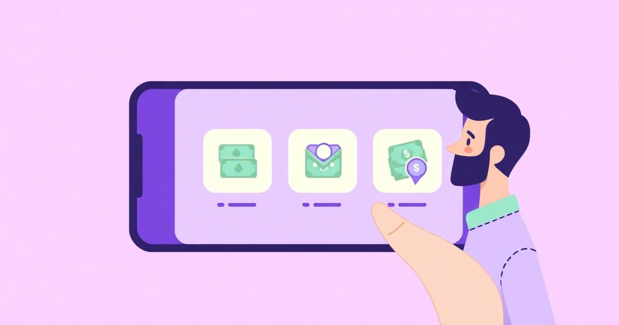 Small business owner choosing between Venmo, Cash App, PayPal and Zelle on a phone
